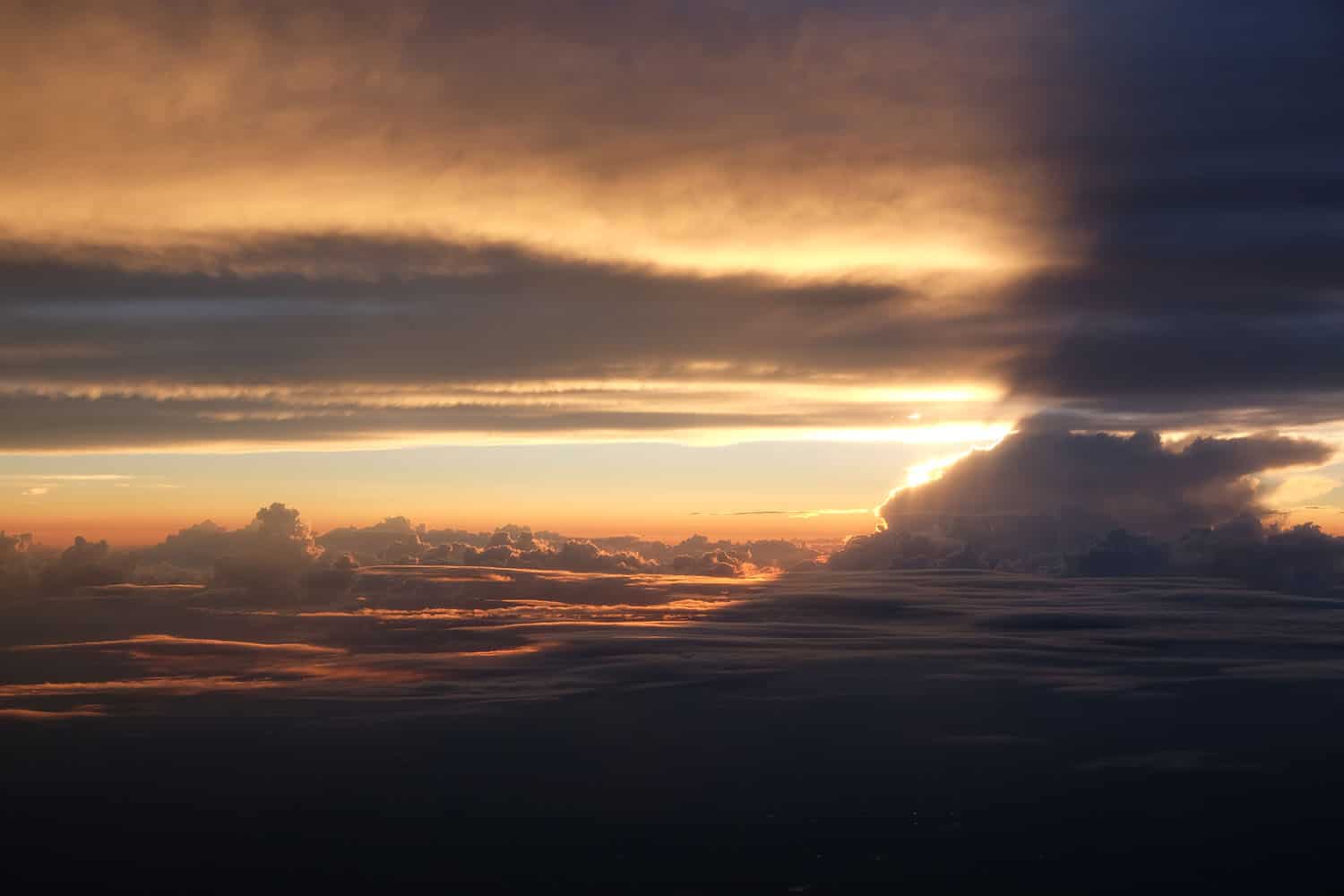 Aerial photo of the sun just behind a cloud