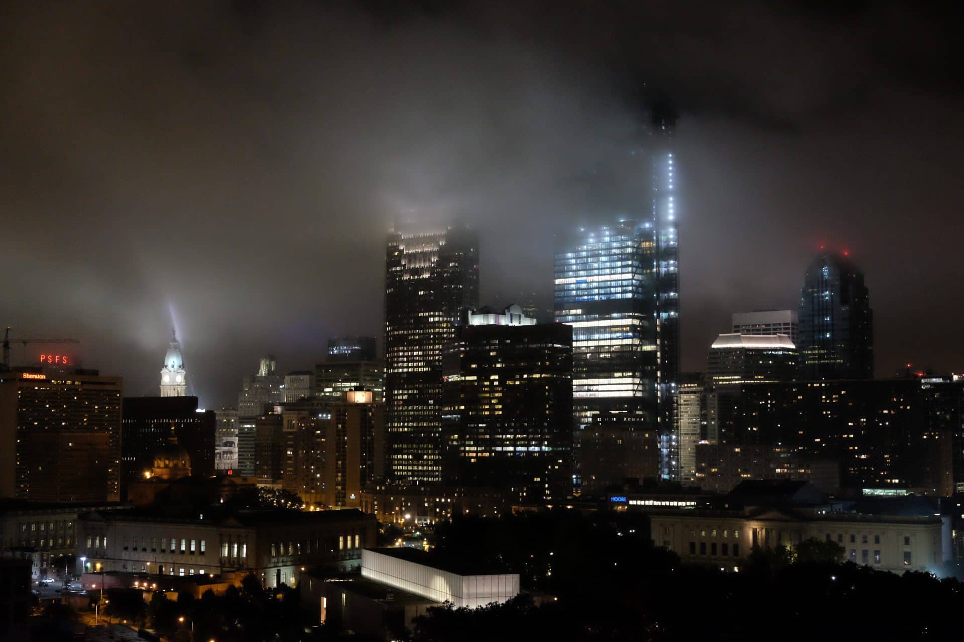 A cityscape of downtown Philadelphia